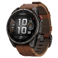 Умные часы Garmin Fenix 8 Pro, 47 мм, AMOLED Sapphire Carbon Grey DLC Titanium / Chestnut Leather Band 010-03198-40
