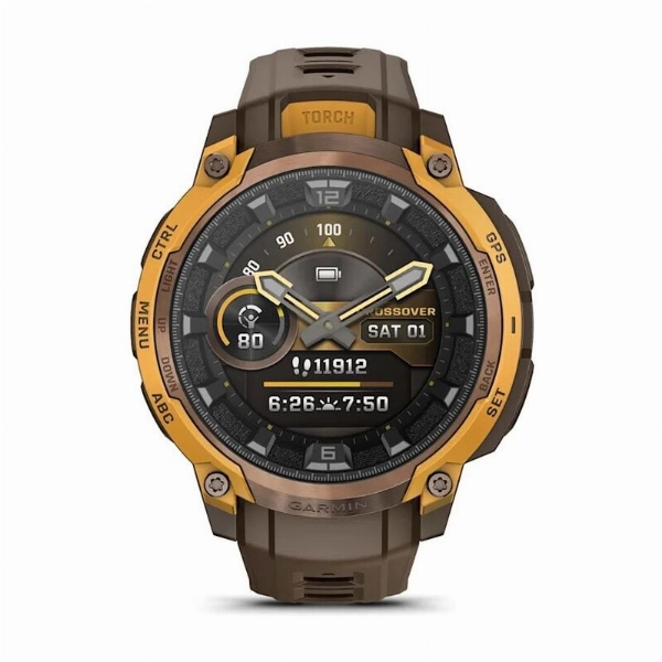 Умные часы Garmin Instinct Crossover, Amoled Bronze Sunburst Cocoa 010-03398-01