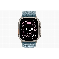 Apple Watch Ultra 3 49mm, Natural Titanium Light Blue Alpine Loop, L