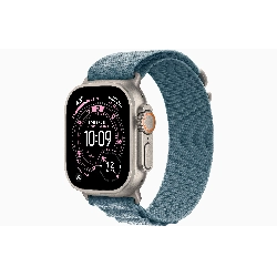 Apple Watch Ultra 3 49mm, Natural Titanium Light Blue Alpine Loop, L