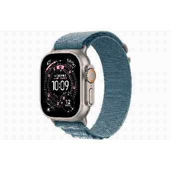 Apple Watch Ultra 3 49mm, Natural Titanium Light Blue Alpine Loop, L
