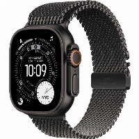 Apple Watch Ultra 3 49mm, Black Titanium Black Milanese Loop, L