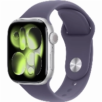 Apple Watch Series 11 46 мм, Silver Aluminum Purple Fog Sport Band, M/L