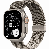 Apple Watch Ultra 3 49mm, Natural Titanium Natural Milanese Loop, L