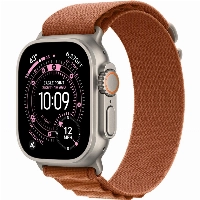 Apple Watch Ultra 3 49mm, Natural Titanium Terra Cotta Alpine Loop, S