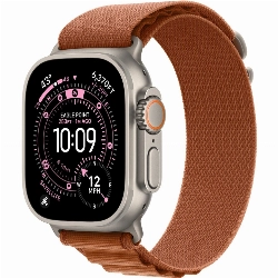 Apple Watch Ultra 3 49mm, Natural Titanium Terra Cotta Alpine Loop, S