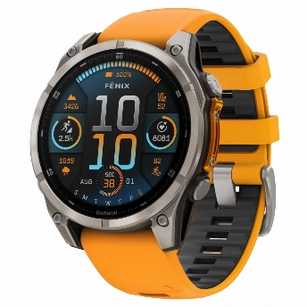 Умные часы Garmin Fenix 8, 51mm, Amoled Sapphire Titanium Spark Orange / Graphite, оранжевый (0100290511)