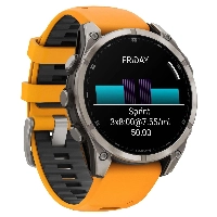 Умные часы Garmin Fenix 8, 51mm, Amoled Sapphire Titanium Spark Orange / Graphite, оранжевый (0100290511)