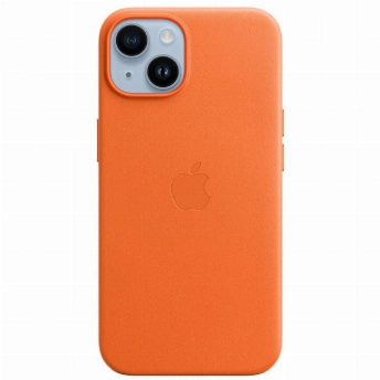 Чехол Apple для iPhone 14 Leather MagSafe Orange (MPP83)
