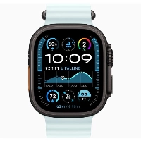 Apple Watch Ultra 2 49mm Black Titanium Case Ocean Band, Ice Blue, голубой