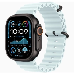 Apple Watch Ultra 2 49mm Black Titanium Case Ocean Band, Ice Blue, голубой