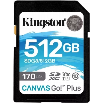Карта памяти Kingston Canvas Go! Plus SDXC 512 ГБ SDG3/512Gb