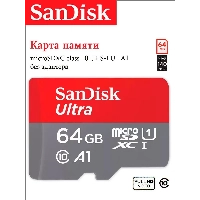 Карта памяти SanDisk MicroSD 64gb Ultra / SDSQUAB-064G-GN6MN