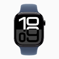 Apple Watch Series 10 42 мм, M/L 140-245 мм, Jet Black Aluminium Case GPS, Denim