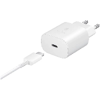 Сетевое зарядное устройство Samsung EP-TA800 + кабель USB Type-C, 25 Вт, RU, White, белый