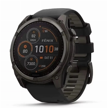 Умные часы Garmin Fenix 8, Solar Sapphire Titanium, 47 мм, 0100290611, Carbon Gray