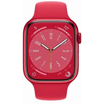 Apple Watch Series 8 41mm Aluminum Case with Sport Band, , размер S/M, Red, красный