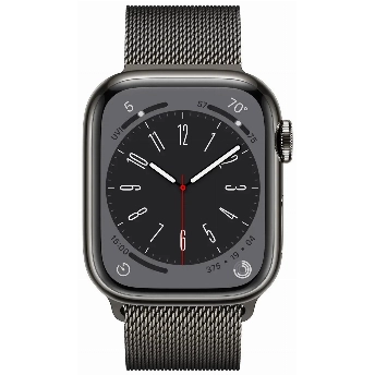 Apple Watch Series 8 45mm Stainless Steel Case with Milanese Loop, овая петля, Graphite, графит