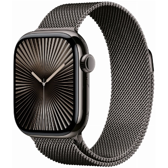 Apple Watch Series 10 46 мм, M/L 140-245 мм, Titanium Case Cellular, Milanese Loop, Black