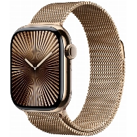 Apple Watch Series 10 46 мм, M/L 140-245 мм, Titanium Case Cellular, Milanese Loop, Gold
