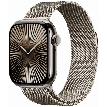Apple Watch Series 10 46 мм, M/L 140-245 мм, Titanium Case Cellular, Milanese Loop, Natural