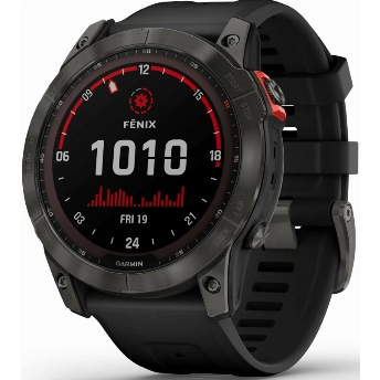 Часы Garmin Fenix 7X Sapphire Solar DLC, титановый угольно-серый (010-02541-01)