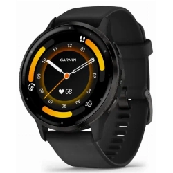  Умные часы Garmin VENU 3S, Slate stainless Silicone Band, 0100278401, Black/Gray