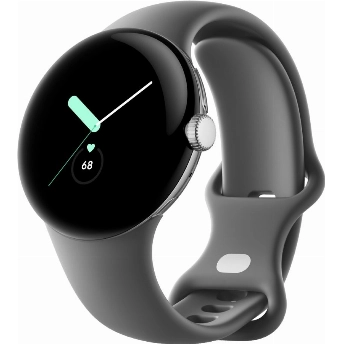 Смарт-часы Google Pixel Watch 41 мм, GPS,  Charcoal, Silver, серебристый
