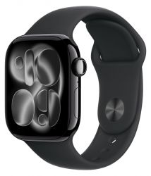 Apple Watch Series 11 46 мм, Jet Black Aluminum Black Sport Band, S/M