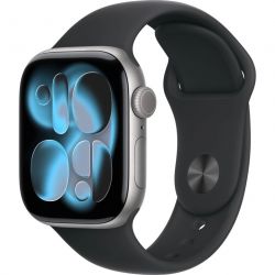 Apple Watch Series 11 46 мм, Space Gray Aluminum Black Sport Band, S/M