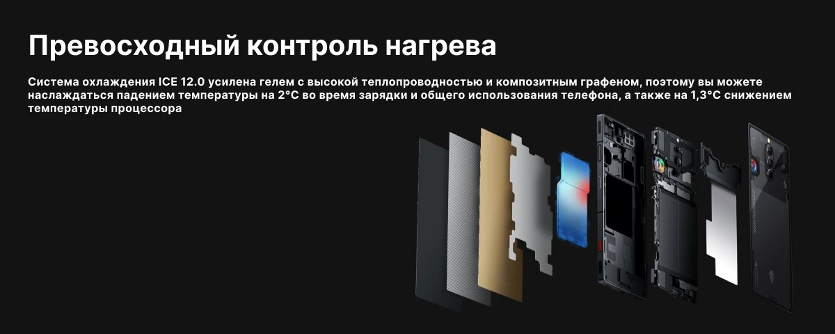 Смартфон Nubia RedMagic 8S Pro 12/256 ГБ, Midnight, темная ночь