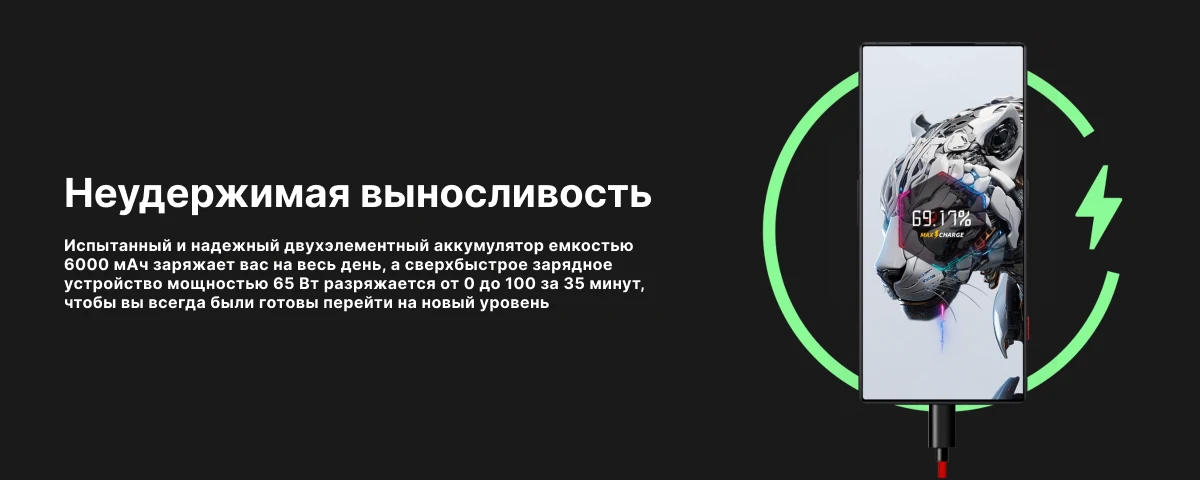 Смартфон Nubia RedMagic 8S Pro 12/256 ГБ, Midnight, темная ночь